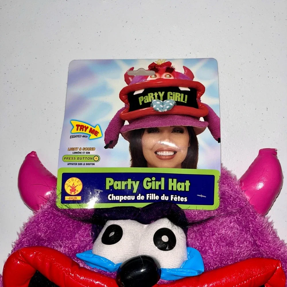 NWT Plush Party Girl Monster Hat with Sounds & Lights
